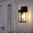 Motion Sensor Outdoor Wall Sconce, Rectangular Metal Frame With Tempered Glass Shade, Waterproof Exterior Lantern For Garage Entryway Yard(set Of 2)-637402635