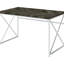 Bureau à la mode - Chevron gris rustique et brillant avec structure en métal élégante