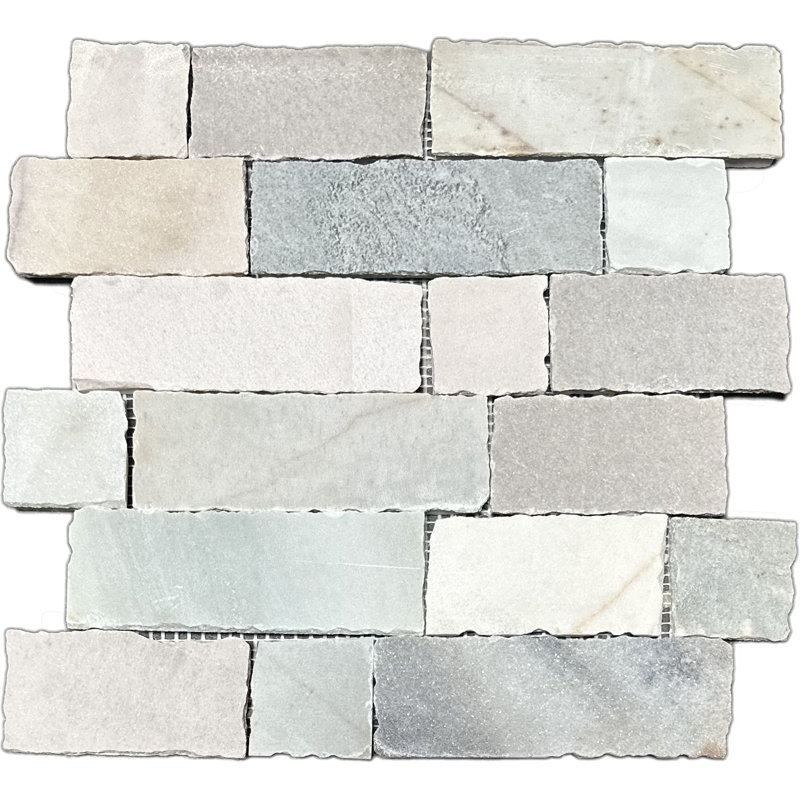 Carreau de mosaïque pour mur et plancher à dosseret en ardoise rose 2 "x 3" Ardesia