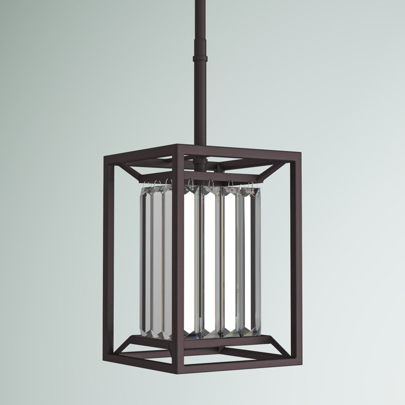 Luminaire suspendu carré à 1 lumière Syracuse, Laiton rétro