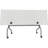 Rectangle 2 Person Flip Top Modular Training Table with Casters and Modesty Panel and Cable Management-56597175