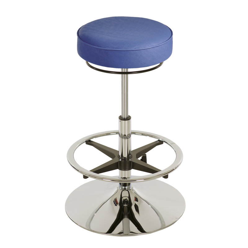 Kerber Swivel Upholstered Adjustable Height Counter Stool with Metal Frame, Sky blue