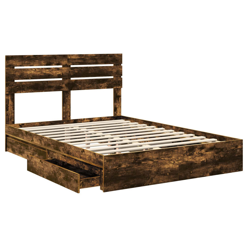 Bed, European Kingsize (160 x 200 cm), Smoked Oak