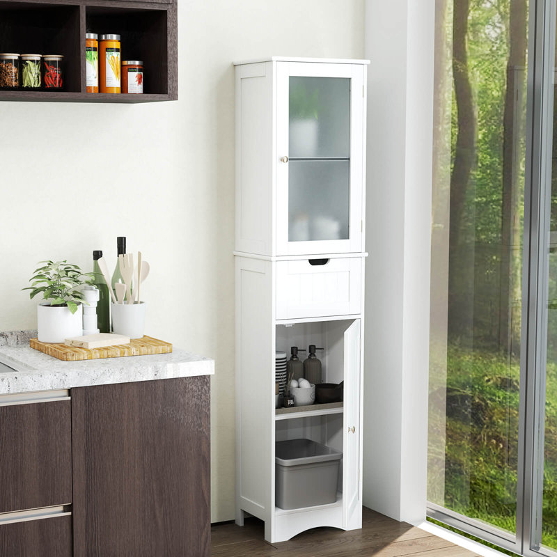 Ajdina Freestanding Linen Cabinet, White