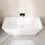 Baignoire autoportante en acrylique HIGEINE de 55 po, baignoire profonde, baignoire dos à mur moderne avec drain central et trop-plein intégrés-135939197