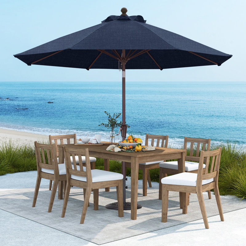 Parasol de patio en oléfine 9 pi 9 pi, Bleu marine clair