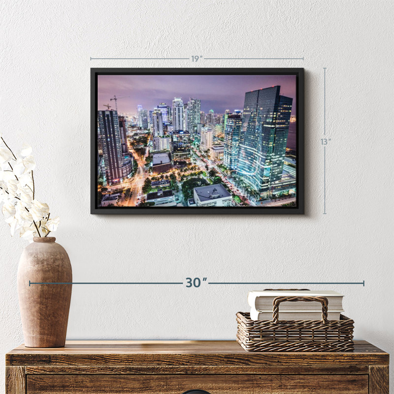 «Florida At Night Wall Art», H 19 po x l 13 po