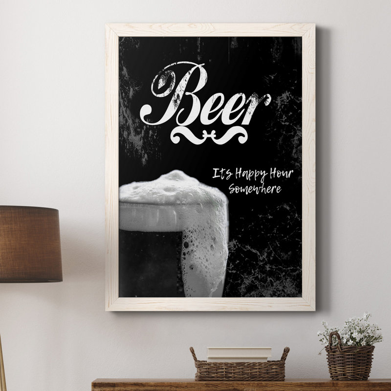 «Beer», impression sur toile tendue, Cadre blanc, H 20 po x l 17 po x P 1,5 po