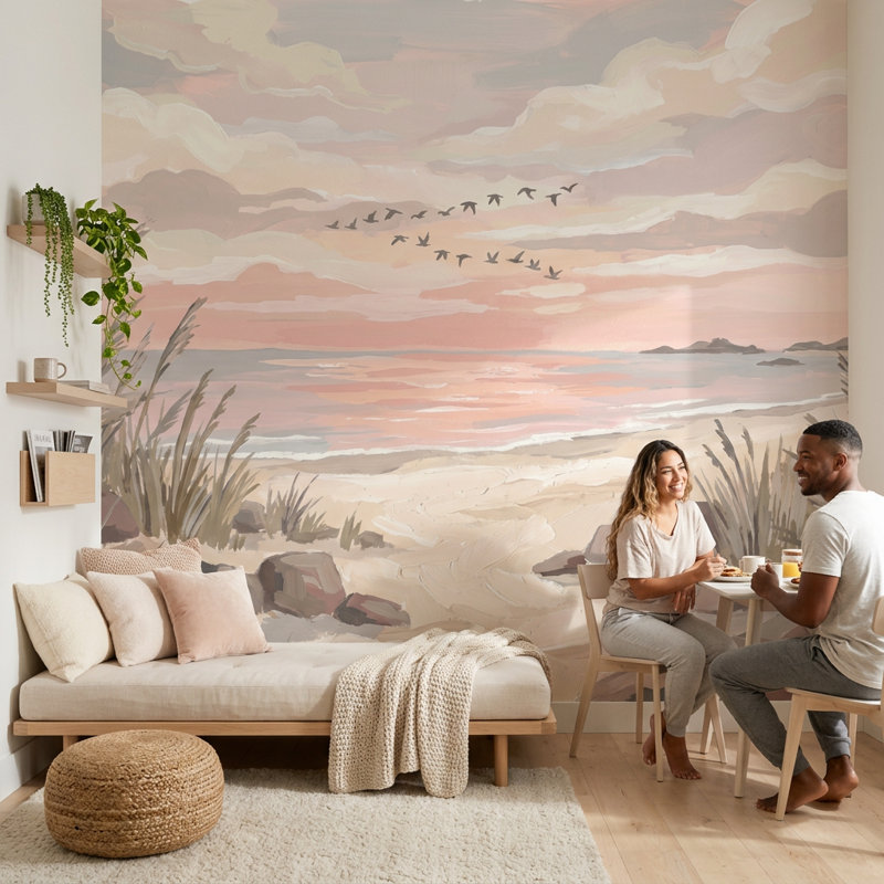Papier peint bord de mer bord de mer, Texturé non collé, 120 po x 96 po