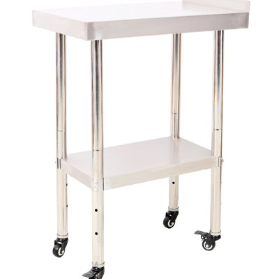 Heavy Duty, 24 X 15 35-1/2 Inch, Stainless Steel Worktable, 440lbs Capacity, Backsplash, 4 , Adjustable Undershelf, Garage Prepping Duty Inch Worktable With & Undershelf For Hotel Use