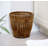 Small Handwoven Willow Waste Basket with Removable Liner Rich