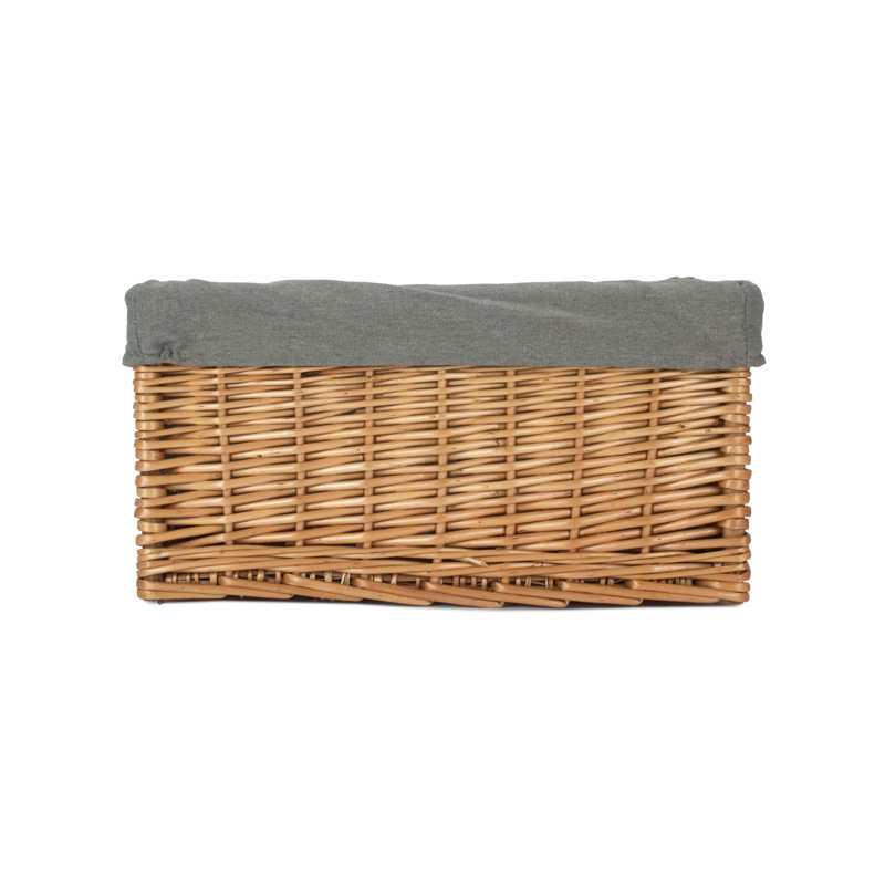 Wicker Lined Storage Basket, 20cm H x 37cm W x 25cm D