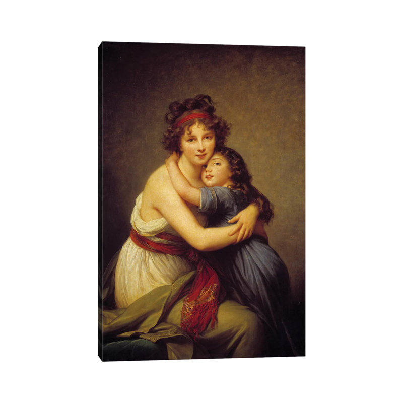 Portrait Of Madame Vigee Lebrun And Her Daughter Jeanne-Lucie-Louise, Known As Julie by Elisabeth Louise Vigee Le Brun - Wrapped Canvas Painting