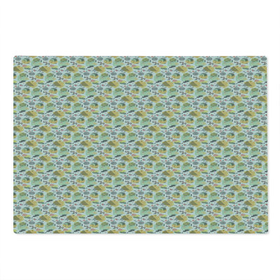 Ambesonne Retro Cutting Board Large Size Memphis Style Motifs Multicolor