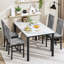 Ensemble de table de salle à manger 5 pièces en faux marbre avec 4 chaises-503717837-525812207