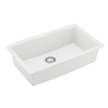 Karran Quartz 33 in. Large Single Bowl Drop-In Kitchen Sink in Black QT-812