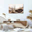 "Minimalist Bare Trees on Swirling Brown Hills", art mural sur toile-307373636
