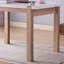 Table de salle à manger bicolore avec quatre pieds en bois massif, table épaisse, couleur des sièges, plateau à noyau creux, boulons en métal,