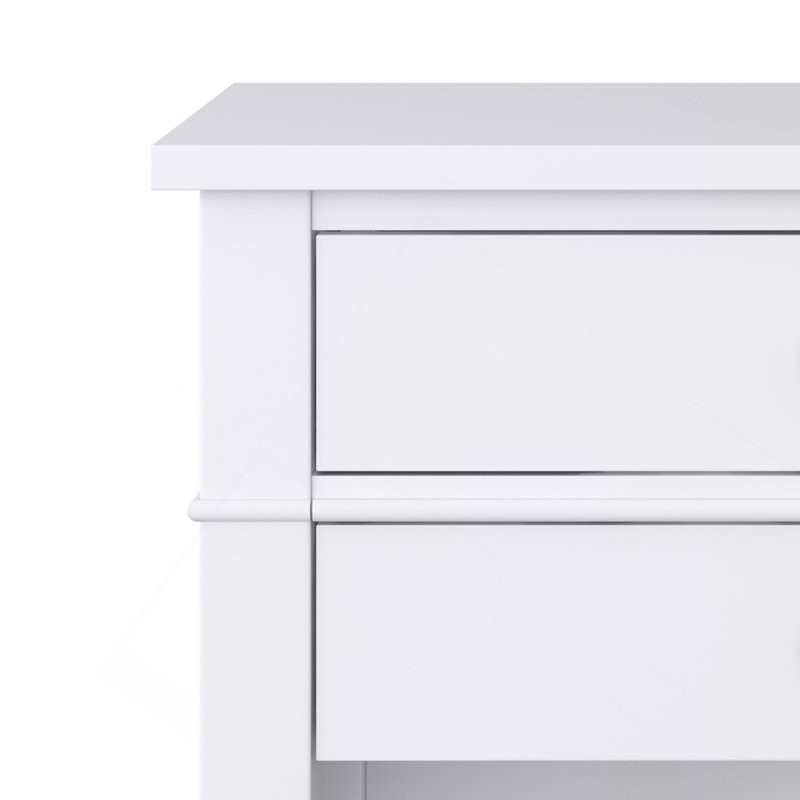 Carlton - Bedside Table - White, White