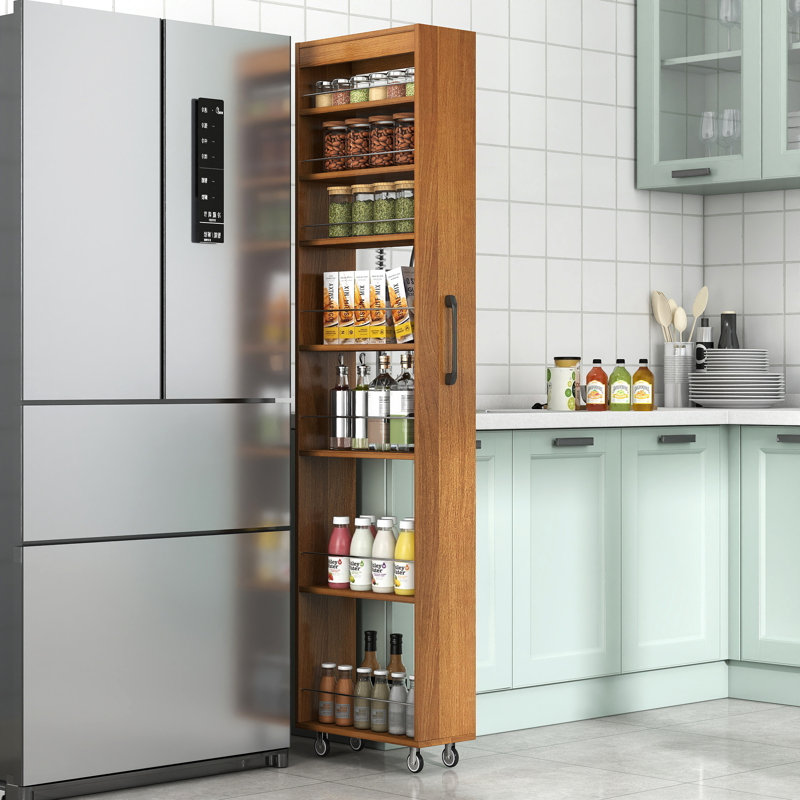 Étagère ouverte 7 côtés multi-fonctionnelle avec rangement à plusieurs niveaux pour cuisine, salon et espaces étroits