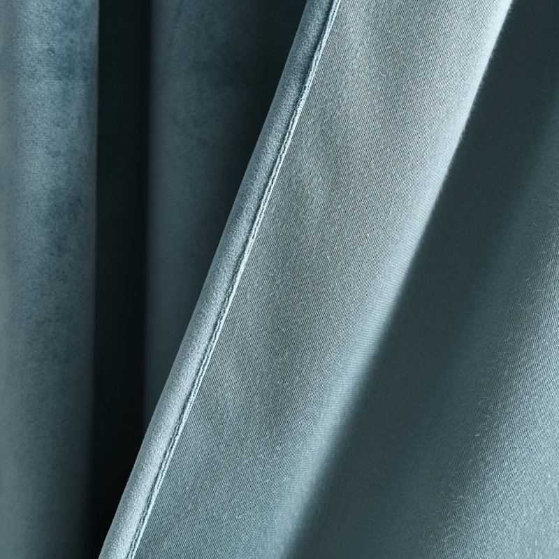 Paire de rideaux isolants Prima Velvet, L 54 po x L 84 po, Bleu ardoise