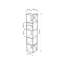 5-Shelf Slim Display Bookcase with Cross Metal Frame-279058420