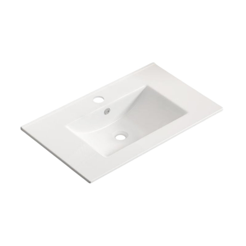 36-Inch Ceramic Bathroom Basin, Ceramic Bathroom Vanity Basin, No Overflow, Gloss