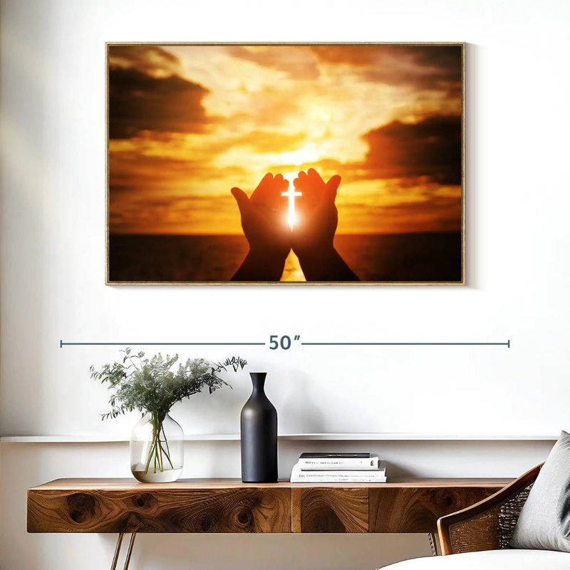 Religion, Cadre flottant en bois naturel, 40 po x 27 po