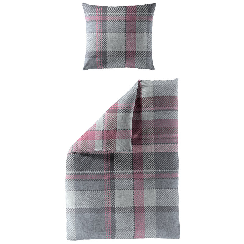 4046 Cotton Chequered Duvet Cover Set with Pillow Shams Included