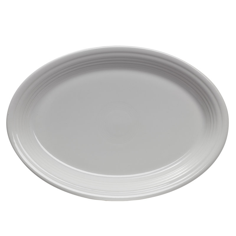 Plat de service ovale Fiesta Serveware, Blanc,  H 1,25 po x l 6,75 po x L 9,63 po