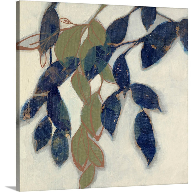 «Entwined Leaves I», art mural sur toile, Toile tendue, H 20 po x l 20 po