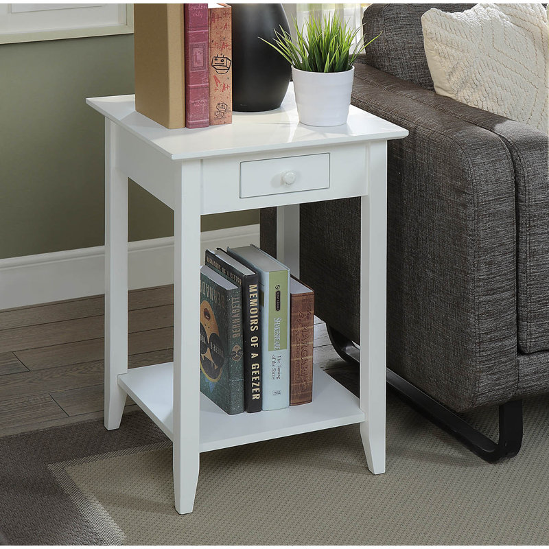 Table de bout avec rangement Carbin, Blanc