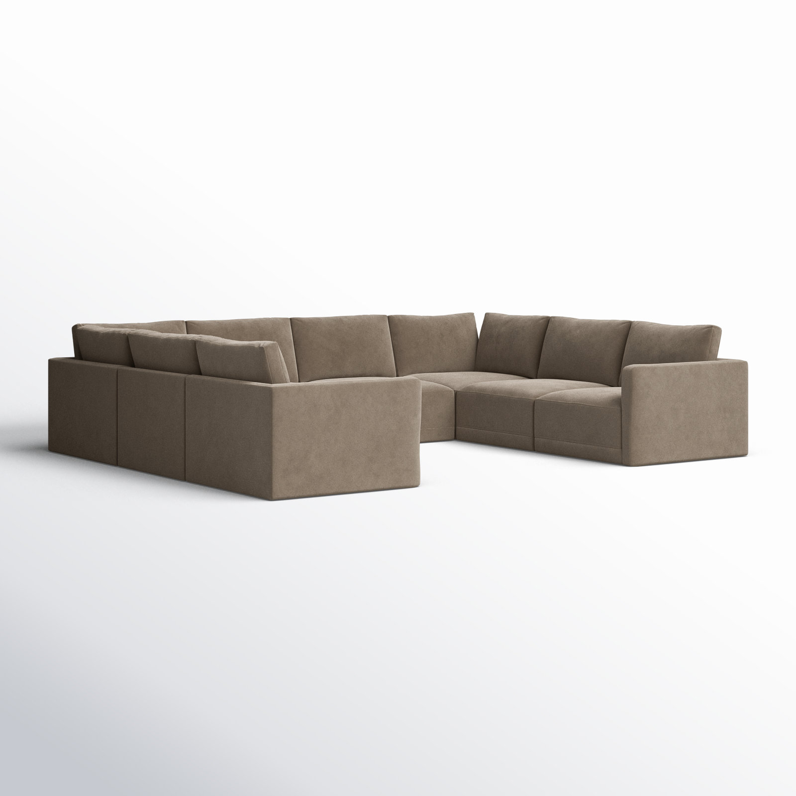 Deirdre Modular Upholstered U-Sectional, Taupe