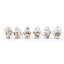 6 Piece Porcelain Asian Jar Finial Ornament Set