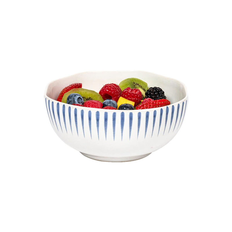 Sitio Stripe Cereal/Ice Cream Bowl, Delft Blue