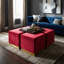 Repose-pieds cubique carré en velours 15,5" Perino-17036645-17036646