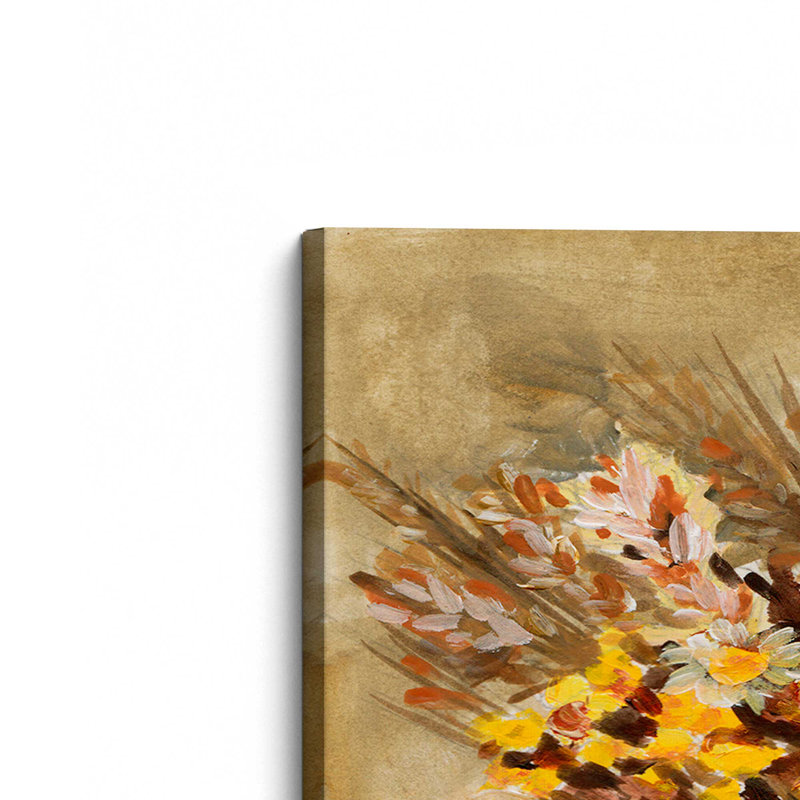 «Crimson & Yellow Ochre Offrant II» par Melissa Wang, reproduction d'art sur toile, H 24 po x l 32 po