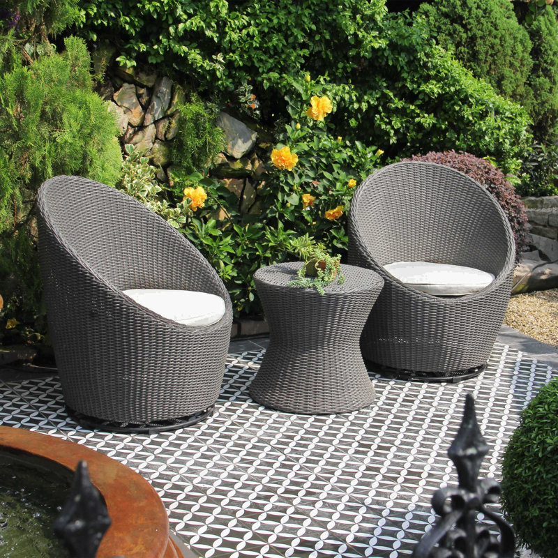 Antwaine Wicker 2 - Person Patio Conversation Sets with Cushions