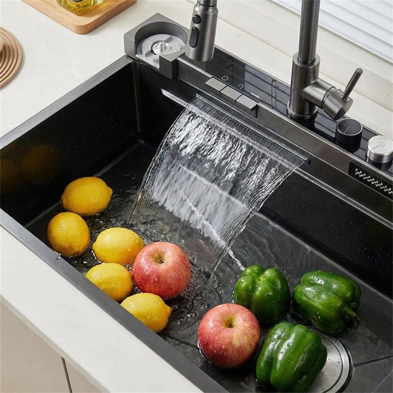 Évier de cuisine en acier inoxydable 29,5 po L