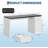61" Executive Desk with Power Outlet – Drawer, Adjustable Shelf, Farmhouse Computer Desk for Home Office-2107705780