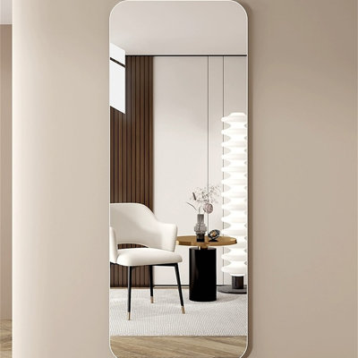 60"X 15" Inch Full Body Round Corner Mirror For Living Room Bedroom Cloakroom Wall Hanging With Hanging Hole High Quality 5Mm Mirror  Explosion-Proof Glass