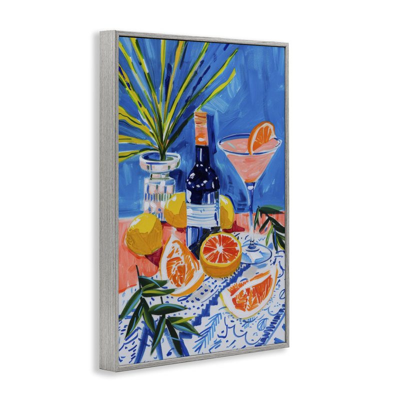  Art de giclée de bouteille de vin et d'agrumes par LSR Design Studio, H 30 po x l 20 po, Estampe numérique Farmhouse