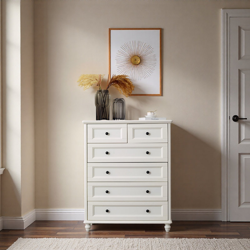 Commode décorative rustique blanche