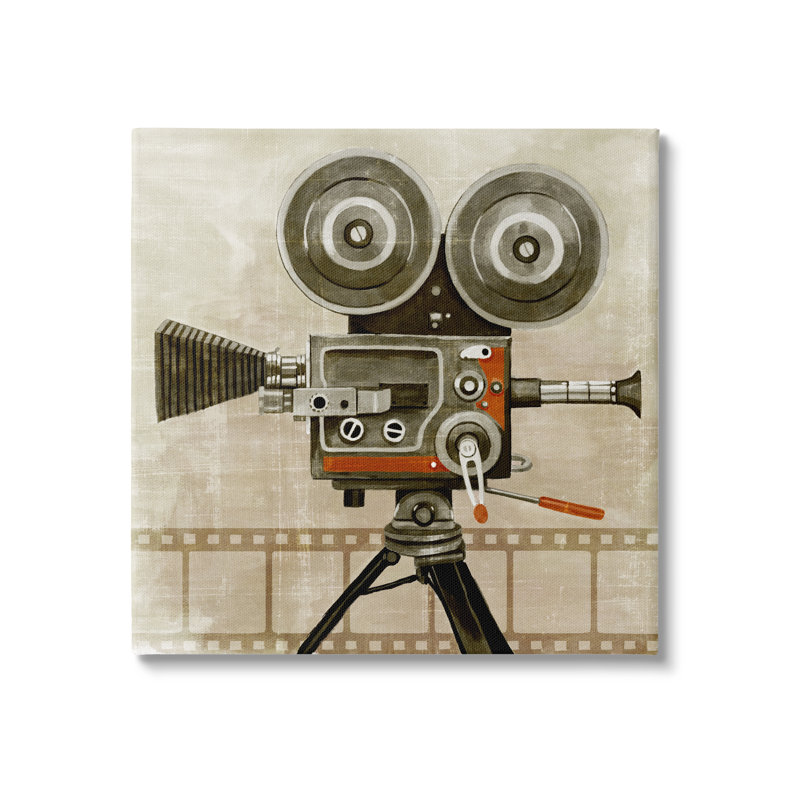 Caméra vidéo rétro sur toile, H 30 po x l 30 po x P 1,5 po