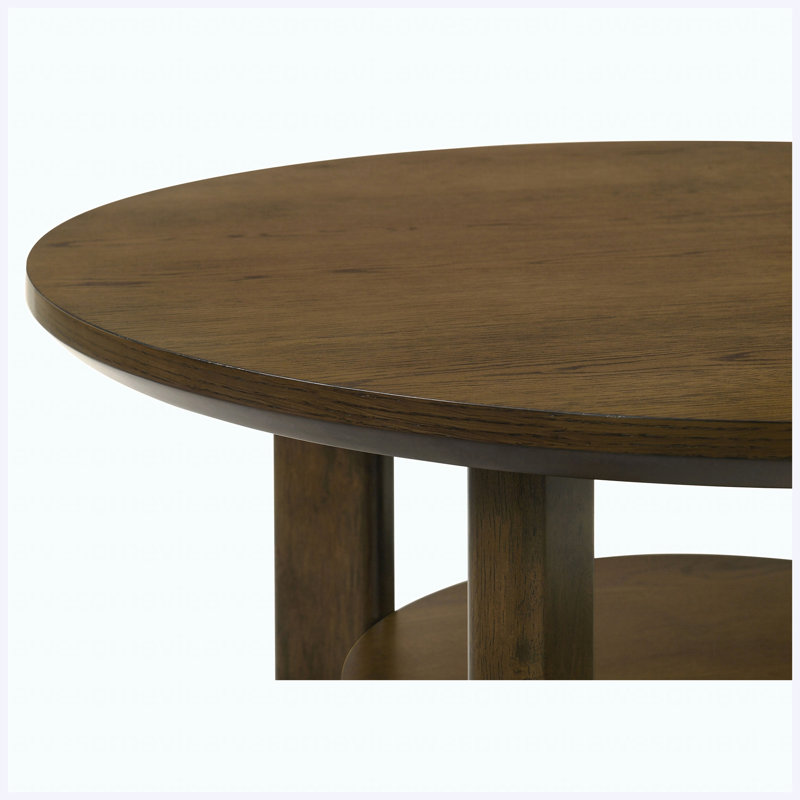Ensemble de tables basses 2 pièces Traditional, 17.75" H x 35.5" W x 35.5" D, Brun