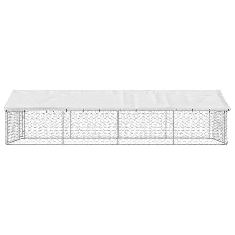 Large Outdoor Galvanized Steel Dog Kennel with Roof