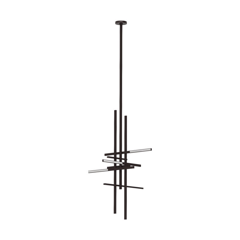 Sean Lavin Cityscape 6-light X-Large Pendant in Hand Rubbed Antique Brass with Crystal shade, Bronze