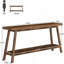 Console de style campagnard extra long de 70,9 pouces, table d'entrée en bois massif avec rangement ouvert à 2 niveaux, canapé rustique étroit derrière le canapé pour le couloir, le salon ou le vestibule, brun rustique-2143652502