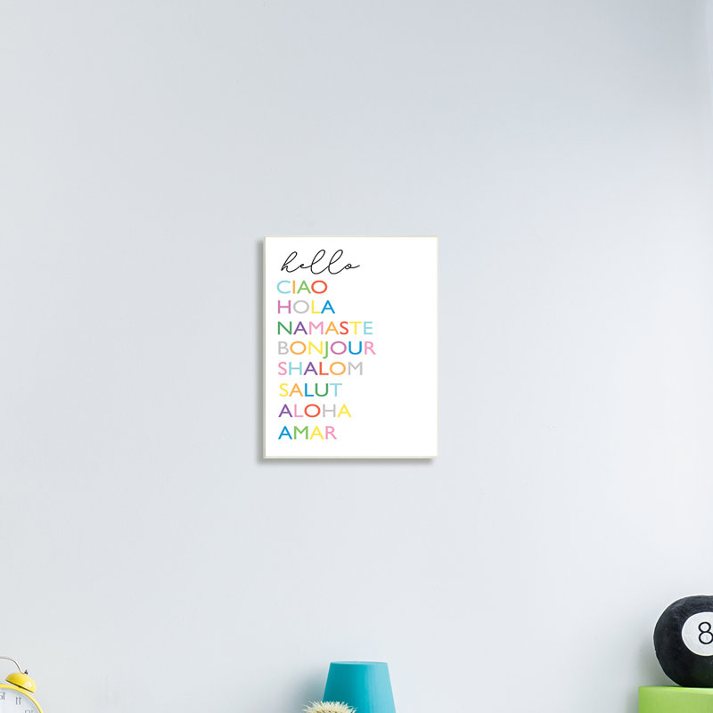 Hello Greetings - Art textuel, Unframed, H 19 po x l 13 po x P 0,5 po