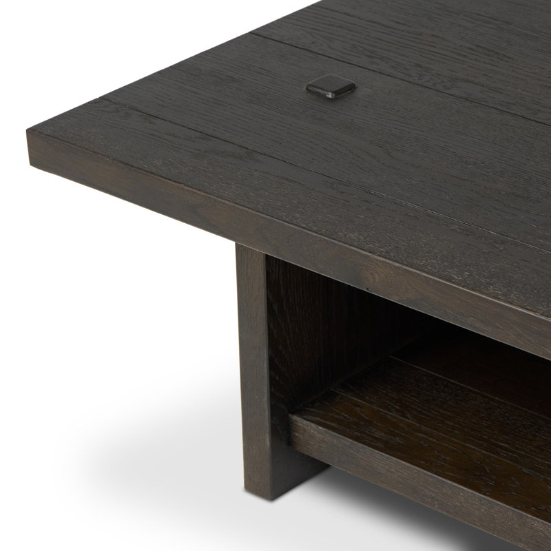 Zeno Coffee Table, Smoked Black Oak